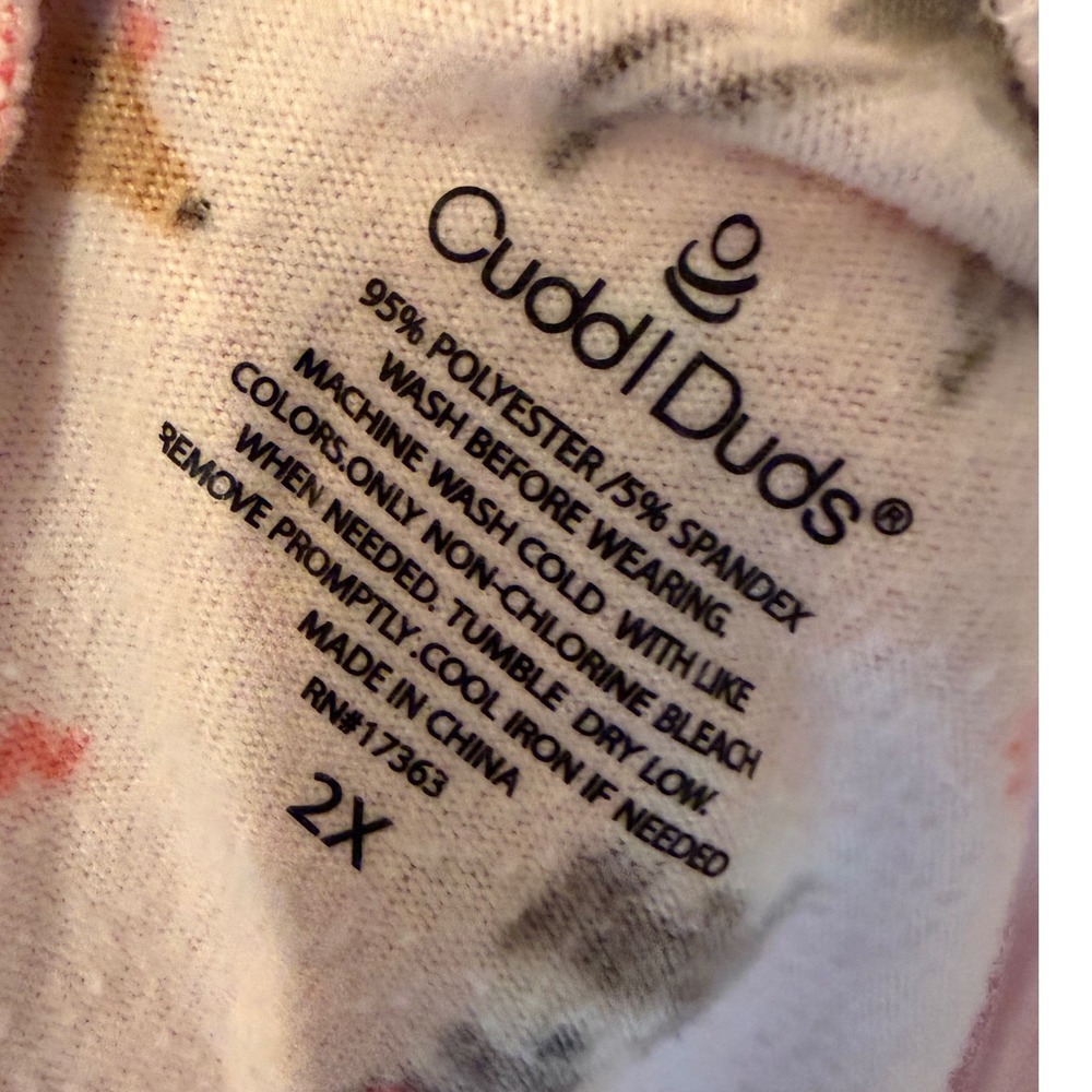 Cuddl Duds Womens 2X Pink Dog Party Print Pajama Set Joggers Long Sleeve Top - Picture 6 of 6